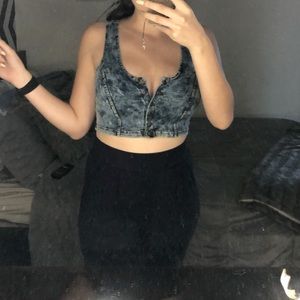 Button up small crop top